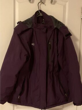 Women's Purple Insulated Ski Jacket with Hood